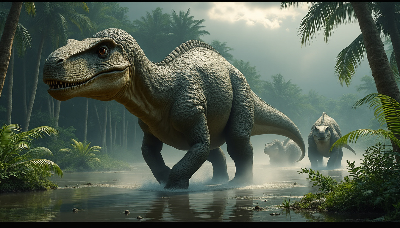 explorez l'anatotitan, le dinosaure étonnant au bec de canard, et découvrez ses caractéristiques uniques ainsi que son habitat préhistorique.